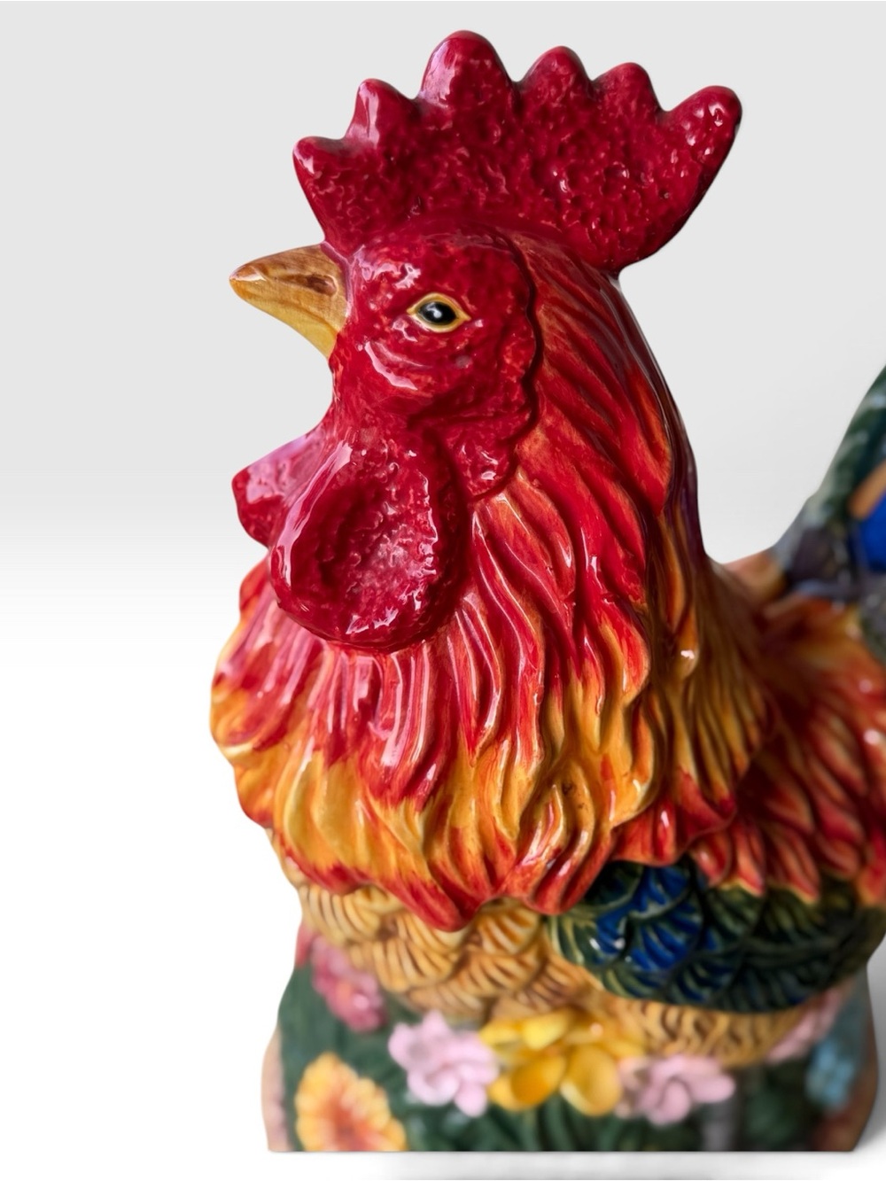 Floral Rooster Cookie Jar - Picture 4 of 6